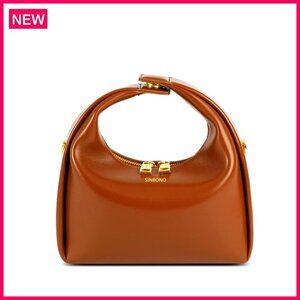Medium Vegan Leather Hobo Crossbody Bag with Top Handle